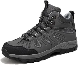 Thermal Products Mountaineering Shoes Outdoor high Shoes Hiking Shoes Cross Country Running Shoes Men's Shoes to Protect Your feet (Color : Gris, Size : 11)