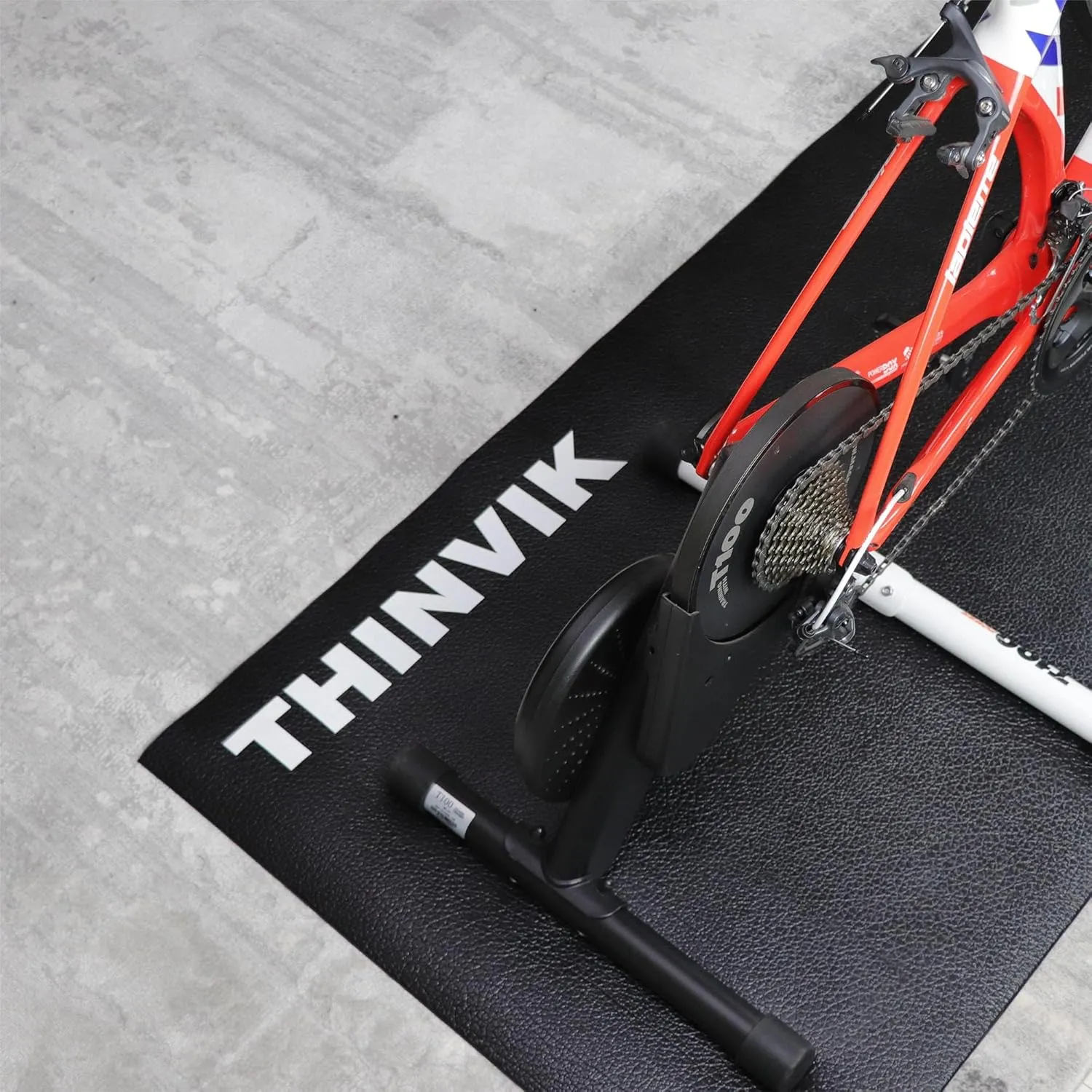 Thinvik Bike Mat for Peloton Spinning Bike & Wahoo Kickr 30×60in /30×72in Bicycle Trainer Mat for Cycleops Rowe Indoor Cycling Exercise Stationary Bike mat with Stone Texture 4mm/6mm Thickness