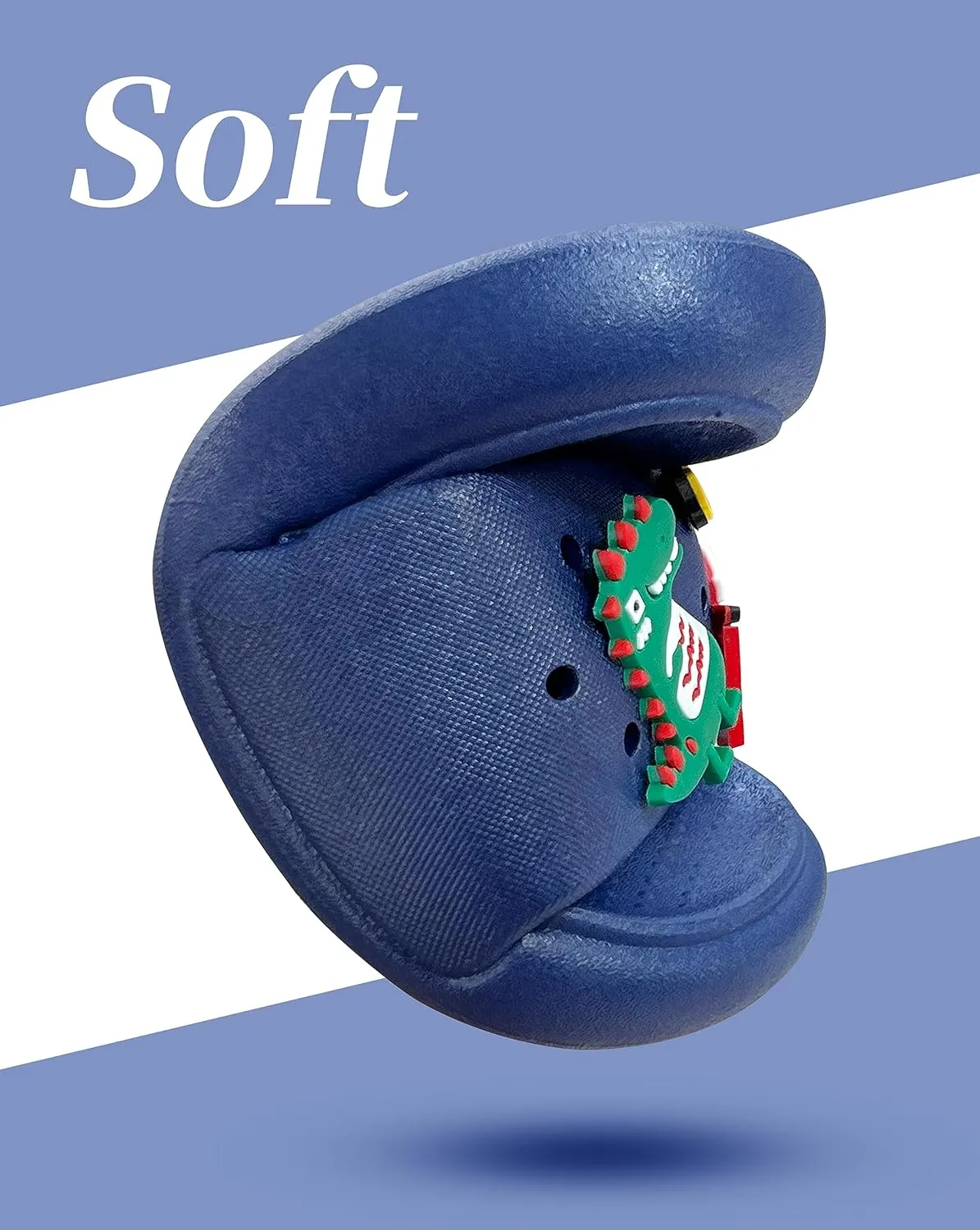 Toddler Slides Slippers Boys & Girls Slide Sandals for Kids Cute Cartoon Open Toe Sandals Compfy Shower Slippers Beach Garden Shoes 4 in 1 with 3 pair of Shoes Decoration Charms