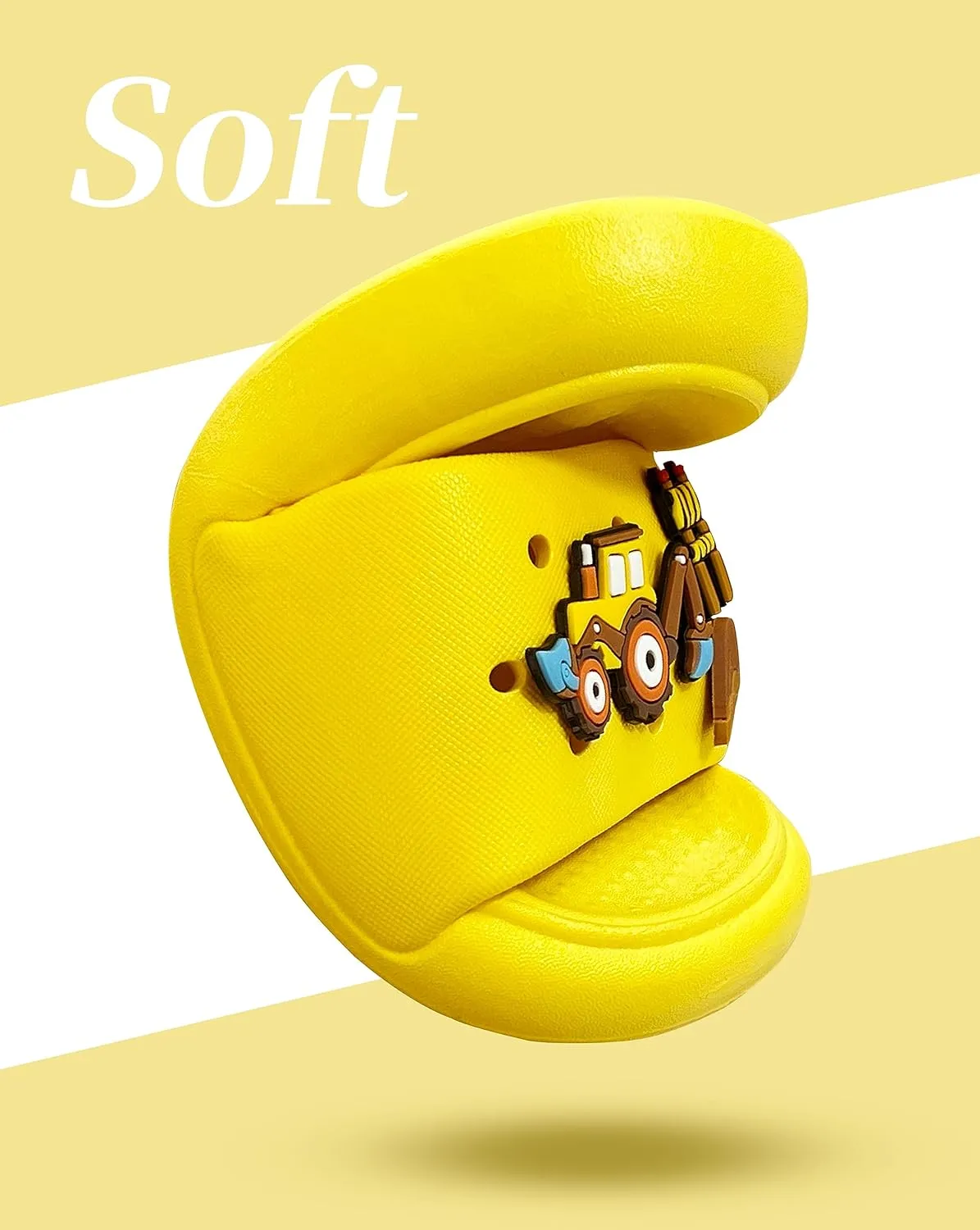 Toddler Slides Slippers Boys & Girls Slide Sandals for Kids Cute Cartoon Open Toe Sandals Compfy Shower Slippers Beach Garden Shoes 4 in 1 with 3 pair of Shoes Decoration Charms