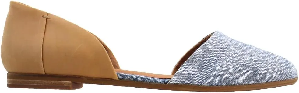 TOMS Womens Jutti Dorsay Slip On Flats - Blue