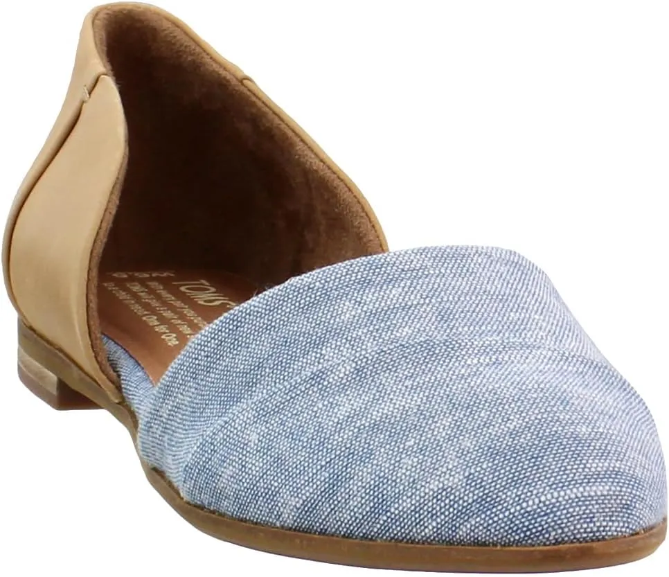 TOMS Womens Jutti Dorsay Slip On Flats - Blue