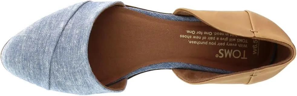 TOMS Womens Jutti Dorsay Slip On Flats - Blue