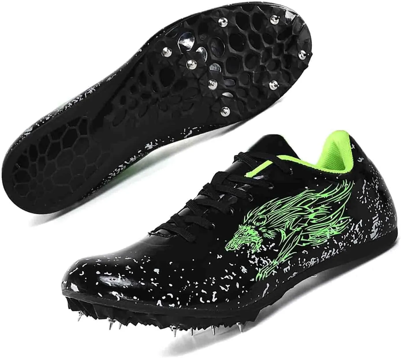 Track Shoes Spikes Mens Womens Mesh Breathable Athletics Sprint Racing Running Nail Sneaker Track and Field Shoes Boys Girls