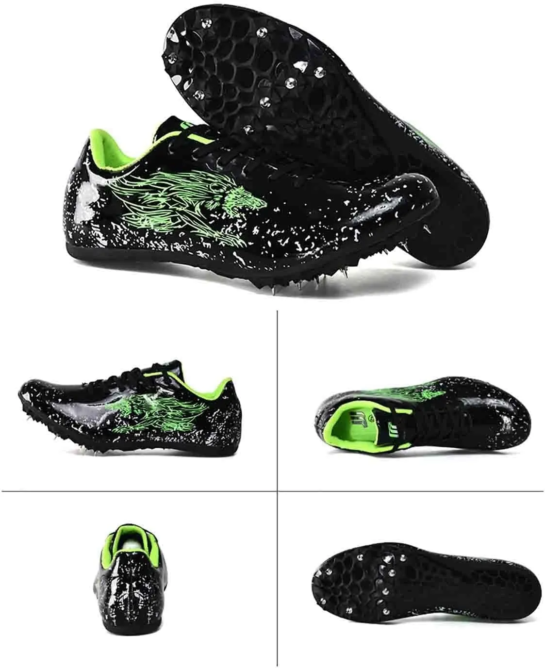 Track Shoes Spikes Mens Womens Mesh Breathable Athletics Sprint Racing Running Nail Sneaker Track and Field Shoes Boys Girls