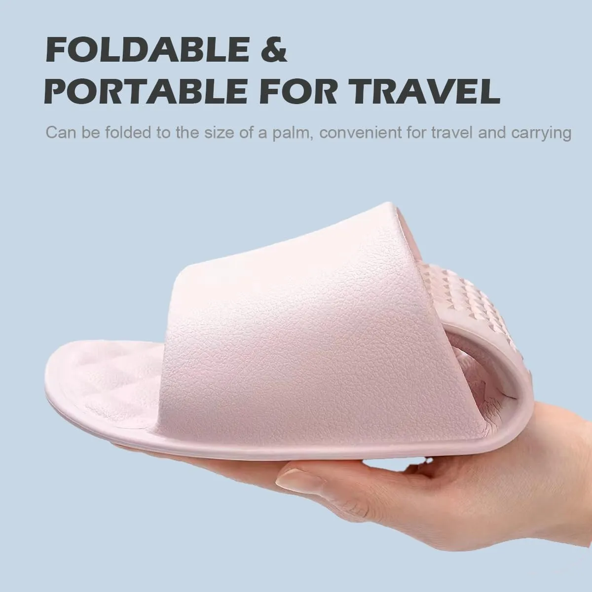Travel Slippers for Women and Men, Portable Foldable Slippers with Storage Bag, Soft Comfy Non-Slip Quick Dry House Bathroom Shower Shoes Spa Gym Swimming Beach Sandals