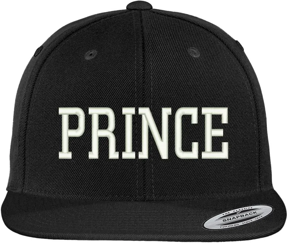 Trendy Apparel Shop Prince Embroidered Flat Bill Adjustable Snapback Cap