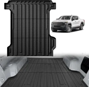 TripleAliners Truck Bed Mat Compatible with 2024 2025 Chevrolet Silverado EV WT LT Version Accessories 5.9FT Vehicle Bed Perfectly Flush All Weather Protection TPE Heavy Duty Pickup Car Cargo Mat