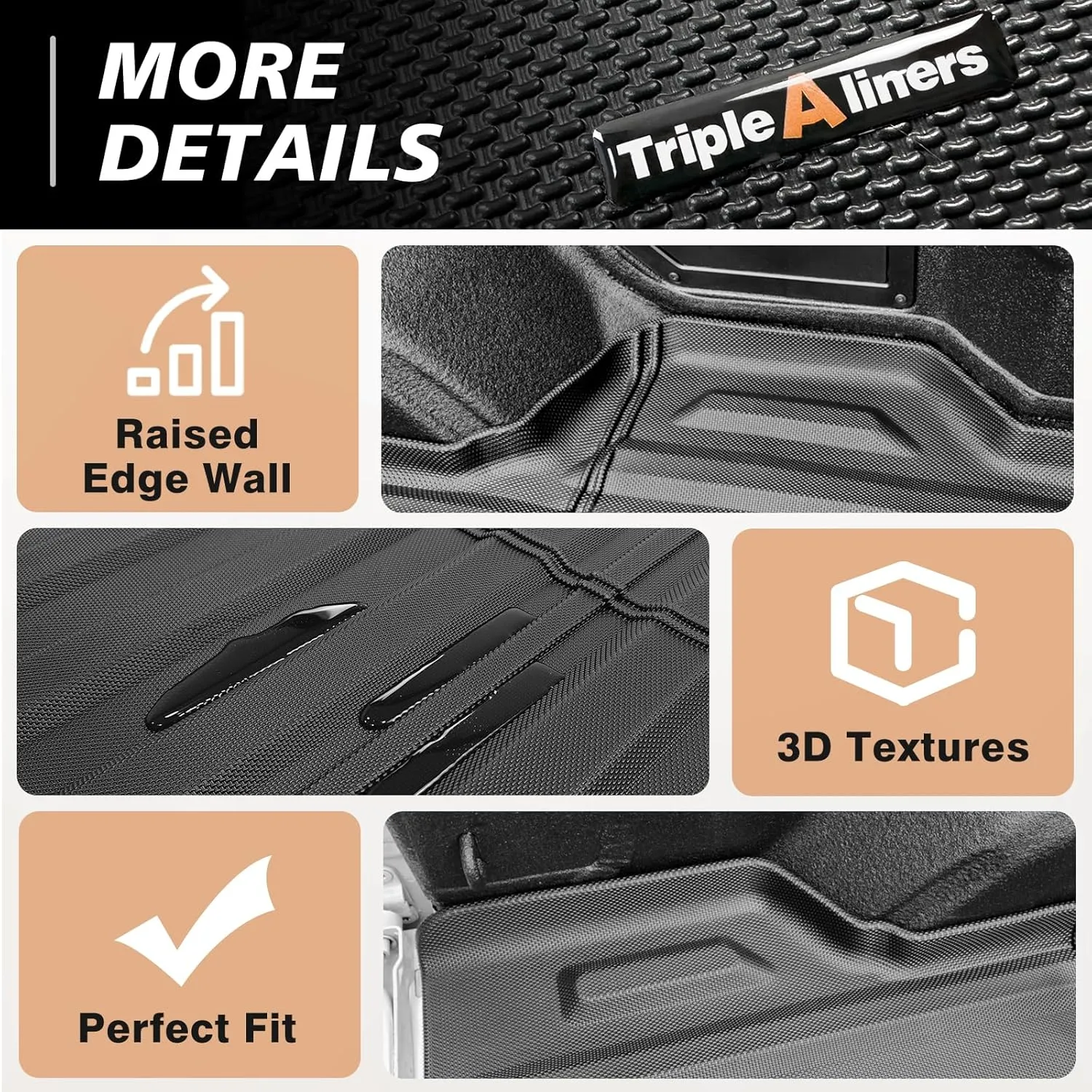 TripleAliners Truck Bed Mat Compatible with 2024 2025 Chevrolet Silverado EV WT LT Version Accessories 5.9FT Vehicle Bed Perfectly Flush All Weather Protection TPE Heavy Duty Pickup Car Cargo Mat