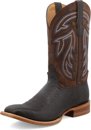 Twisted X Men's 12" Rancher, Wide Square Toe with CellSole, Black & Coffee, 13 D