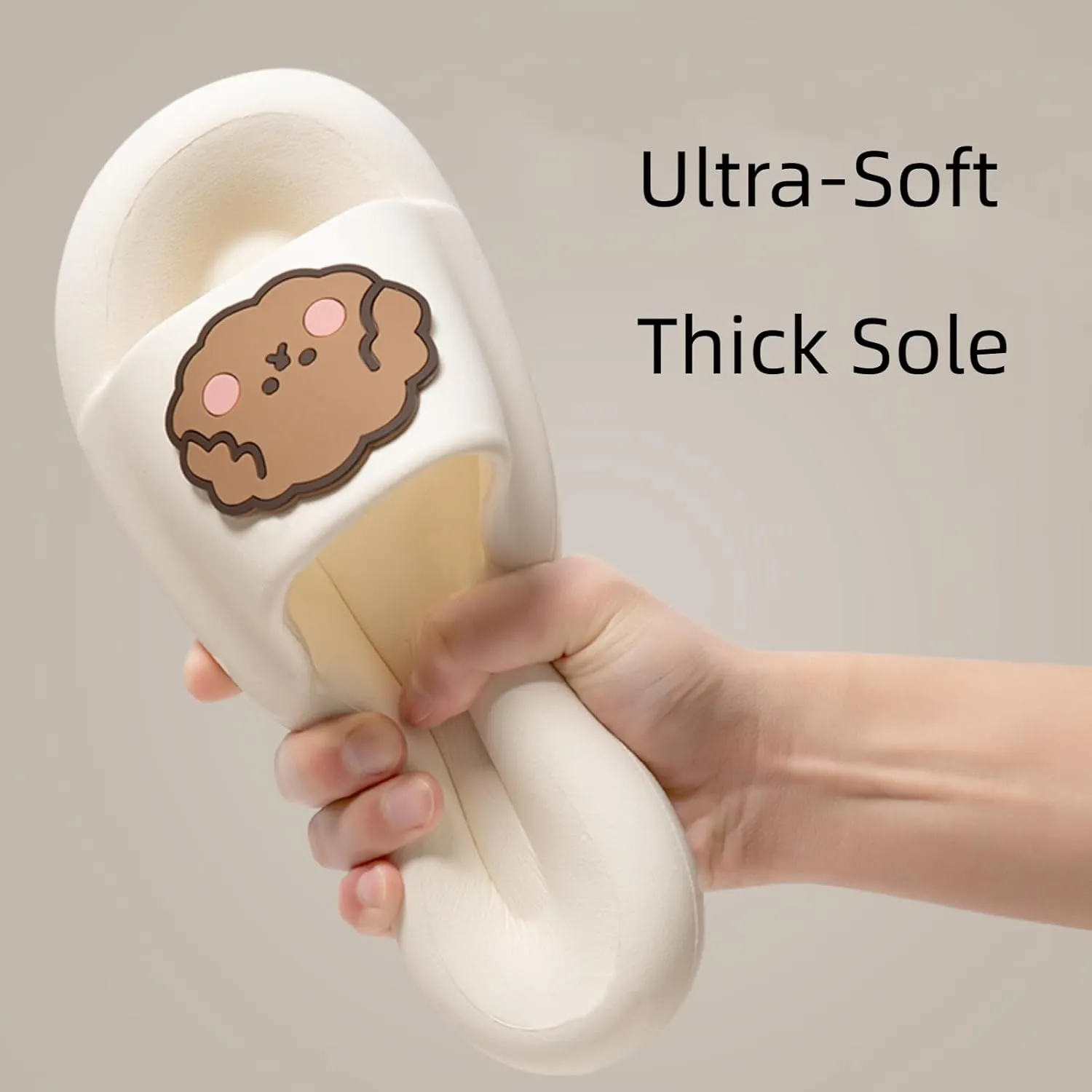 Ultra-soft cute boba dog slippers for men and women; Non Slip; Quick Drying; Thick Sole; Bathroom Swimming Beach Indoor and Outdoor