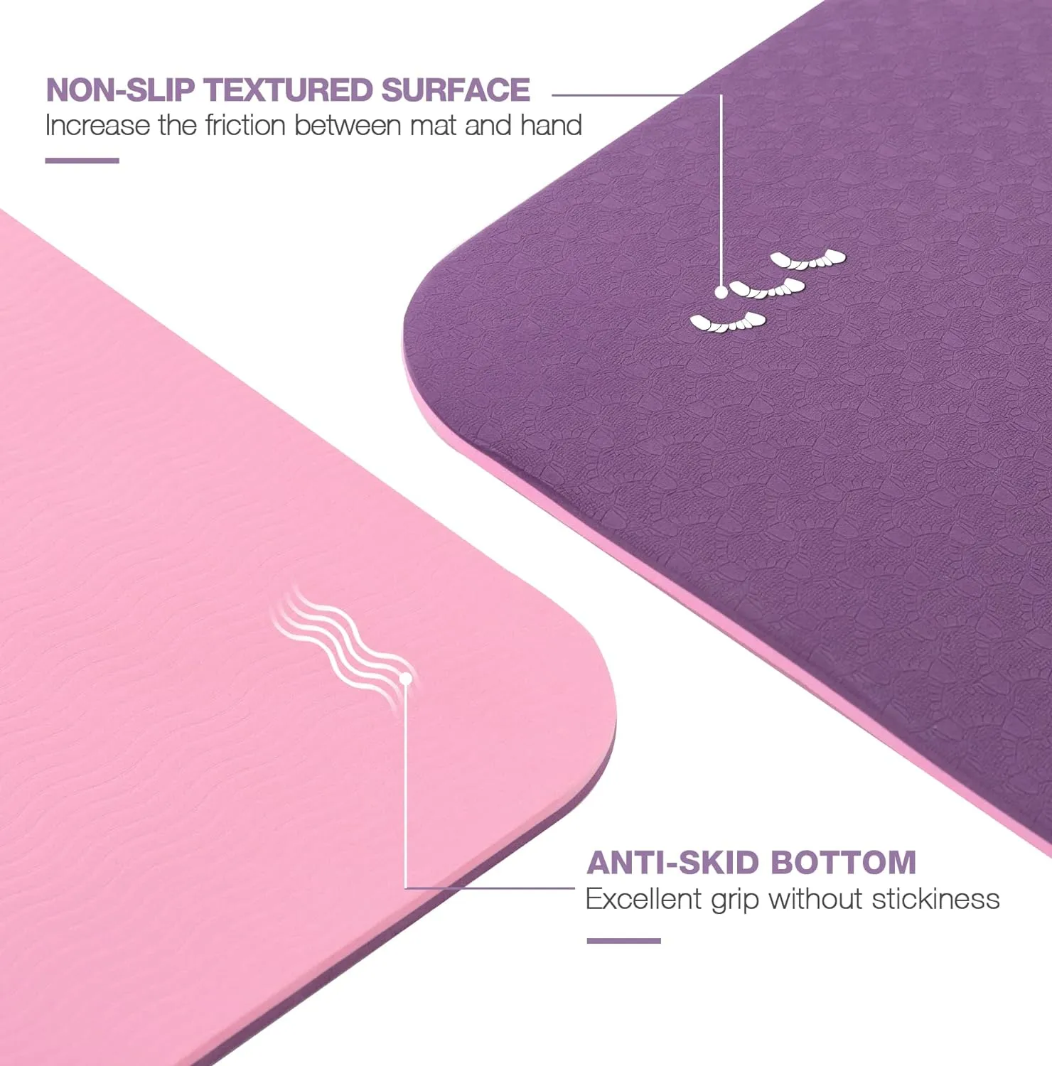 UMINEUX Yoga Mat Extra Thick 1/3'' Non Slip Yoga Mats for Women Eco Friendly TPE Fitness Exercise Mat with Carrying Sling & Storage Bag