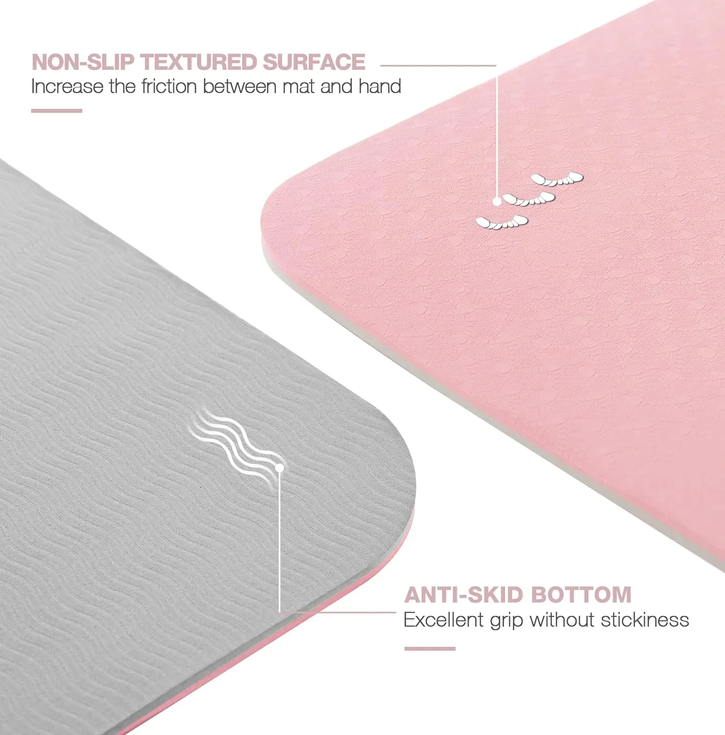 UMINEUX Yoga Mat Extra Thick 1/3'' Non Slip Yoga Mats for Women Eco Friendly TPE Fitness Exercise Mat with Carrying Sling & Storage Bag