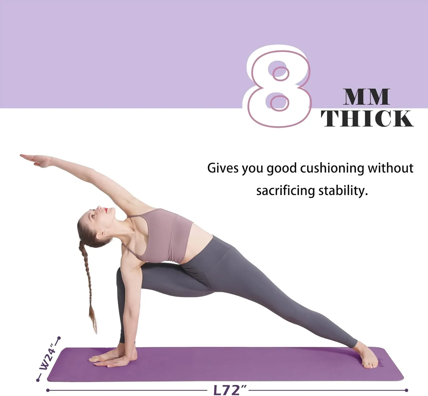 UMINEUX Yoga Mat Extra Thick 1/3'' Non Slip Yoga Mats for Women Eco Friendly TPE Fitness Exercise Mat with Carrying Sling & Storage Bag