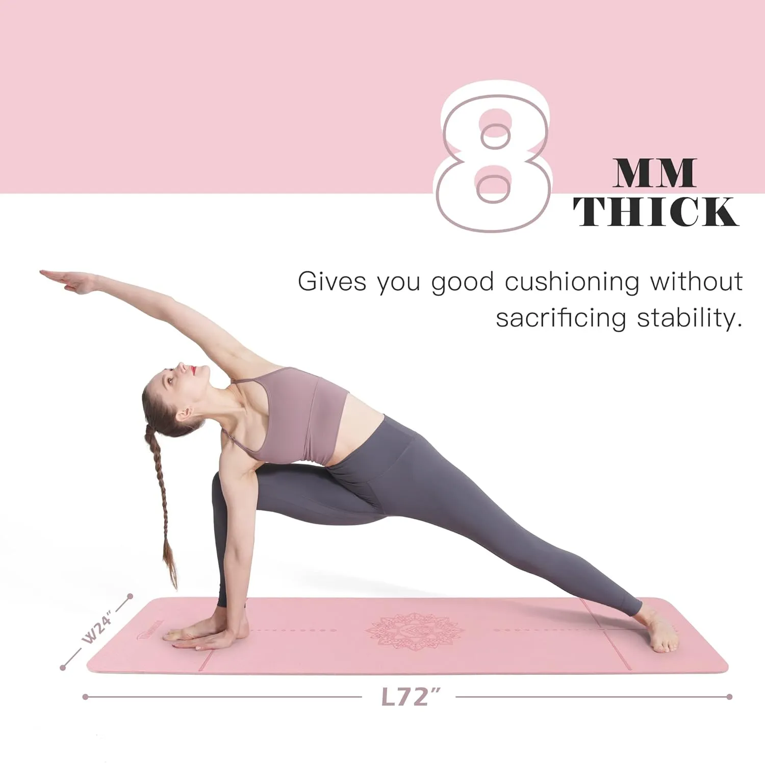 UMINEUX Yoga Mat Extra Thick 1/3'' Non Slip Yoga Mats for Women Eco Friendly TPE Fitness Exercise Mat with Carrying Sling & Storage Bag