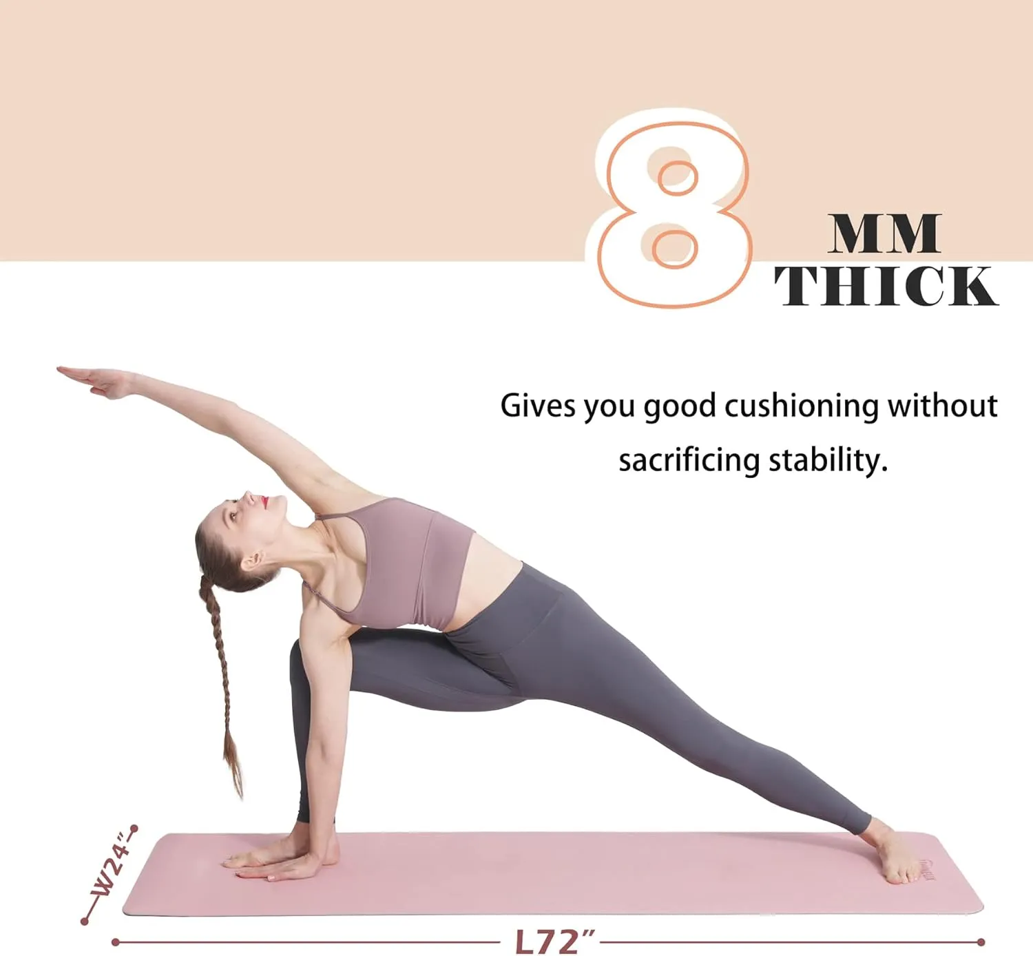 UMINEUX Yoga Mat Extra Thick 1/3'' Non Slip Yoga Mats for Women Eco Friendly TPE Fitness Exercise Mat with Carrying Sling & Storage Bag