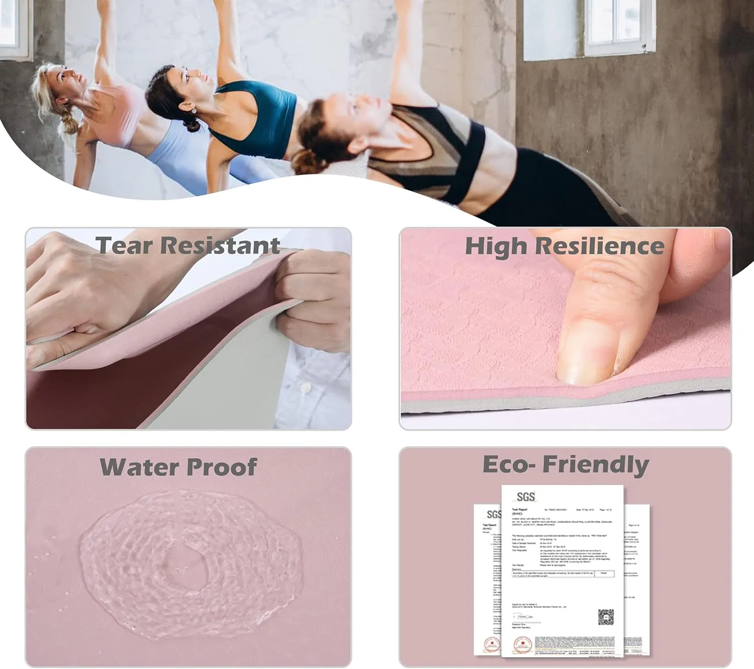 UMINEUX Yoga Mat Extra Thick 1/3'' Non Slip Yoga Mats for Women Eco Friendly TPE Fitness Exercise Mat with Carrying Sling & Storage Bag