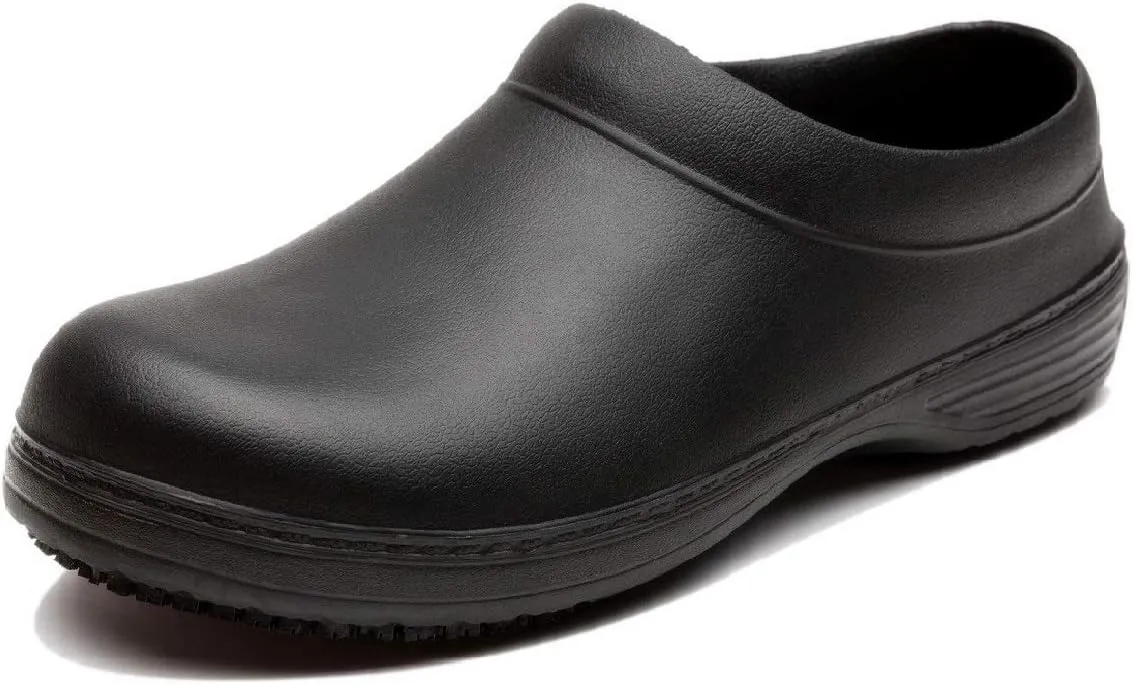 Unisex Chef Shoes Non-Slip Safety Shoes Oil Water Resistant Casual Flat Shoes (10 W / 9 M /42) Black