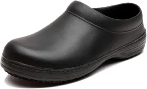 Unisex Chef Shoes Non-Slip Safety Shoes Oil Water Resistant Casual Flat Shoes (10 W / 9 M /42) Black