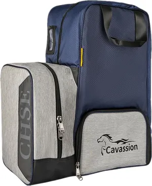 UNISTRENGH Professional Equestrian Bag Oxford Horse Riding Boots Carry Bag Waterproof Shoulder Pack Attached Helmet Compartment