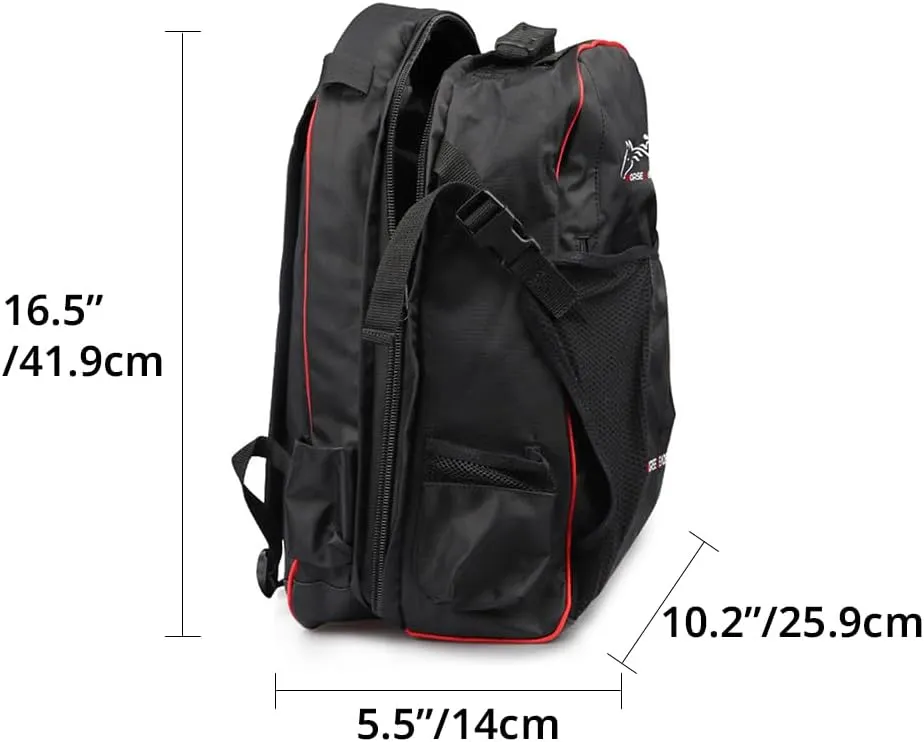 UNISTRENGH Professional Horse Riding Boot Bag Helmet Bag Unisex Equestrian Backpack English Boot Carry All Bag with Hat Compartment