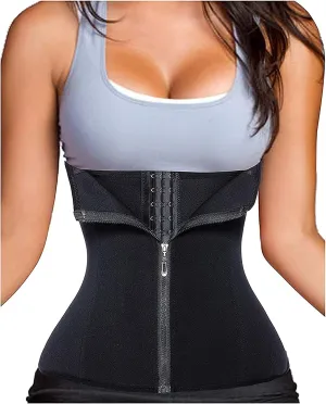 URSEXYLY Women Waist Trainer Corset Zipper Hook Shapewear Double Control Body Shaper Tummy Waist Cincher
