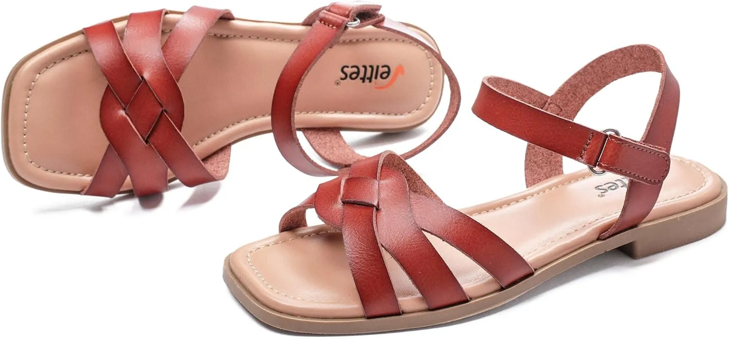 Veittes Women's Flat Slide Sandals - Casual Classic Simple Strappy Slip on Flat Summer Sandals.
