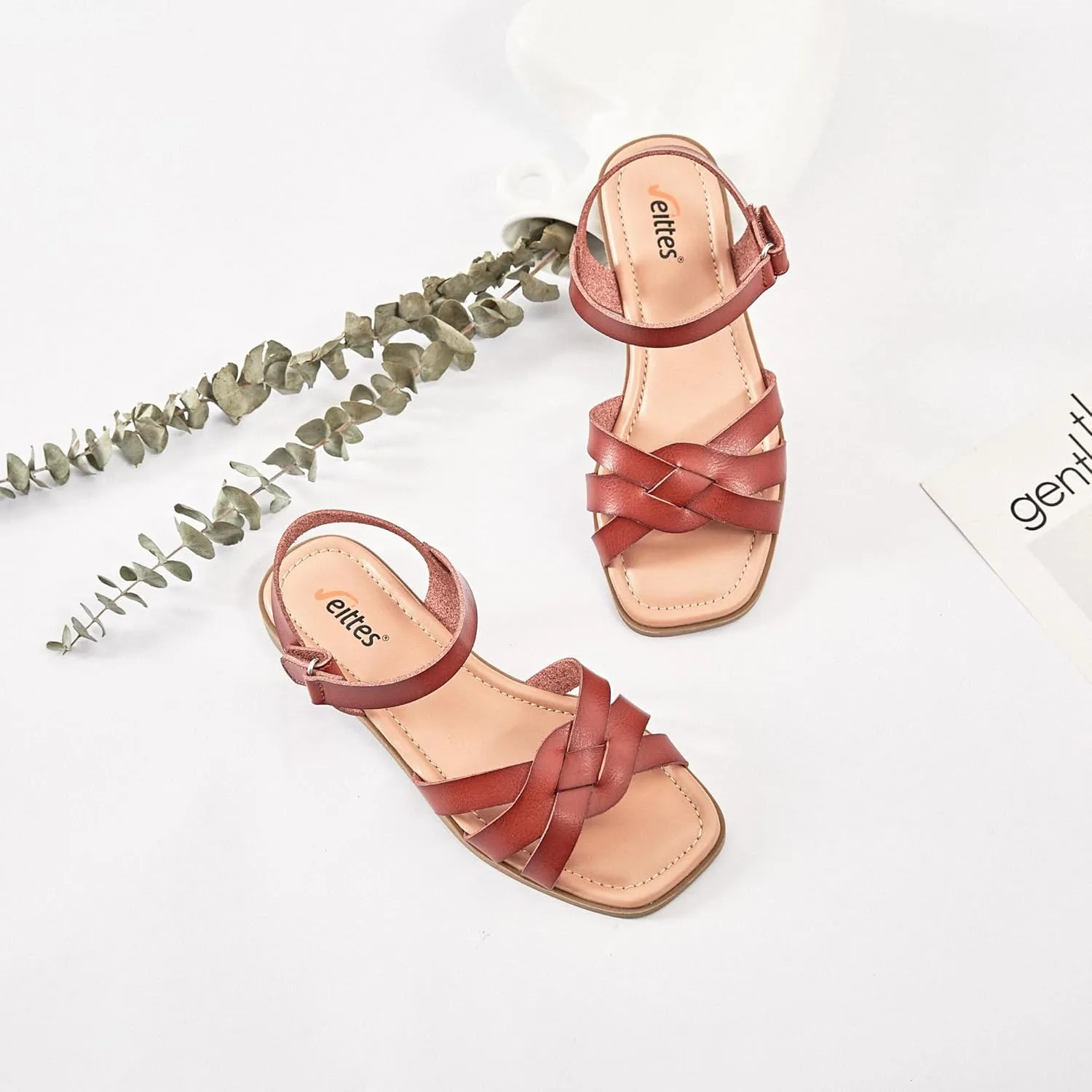 Veittes Women's Flat Slide Sandals - Casual Classic Simple Strappy Slip on Flat Summer Sandals.