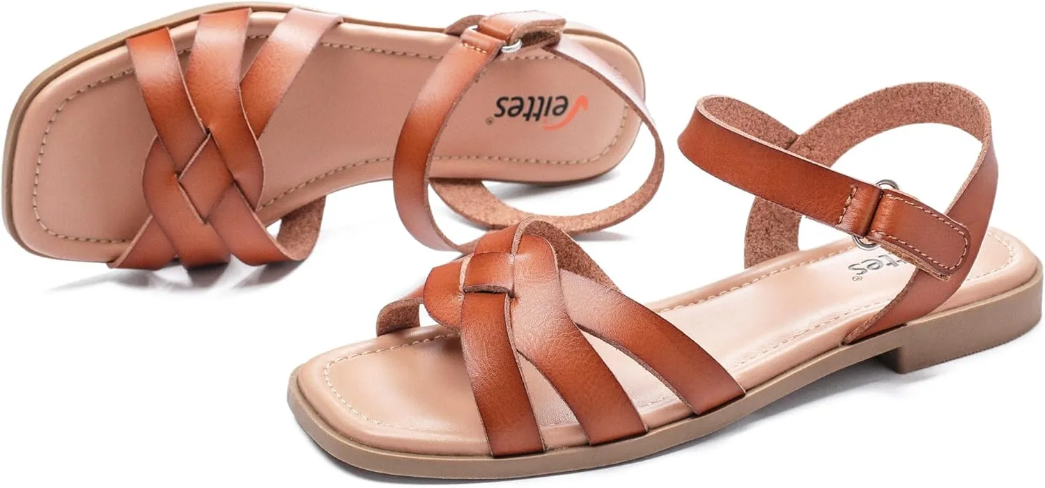 Veittes Women's Flat Slide Sandals - Casual Classic Simple Strappy Slip on Flat Summer Sandals.