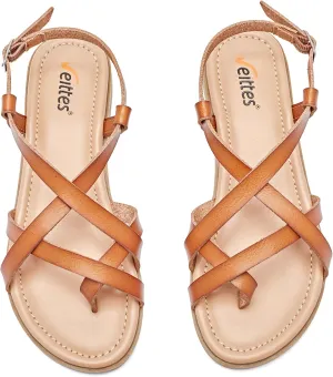 Veittes Women's Flat Slide Sandals - Comfort Casual Criss Cross Flat Summer Shoes.