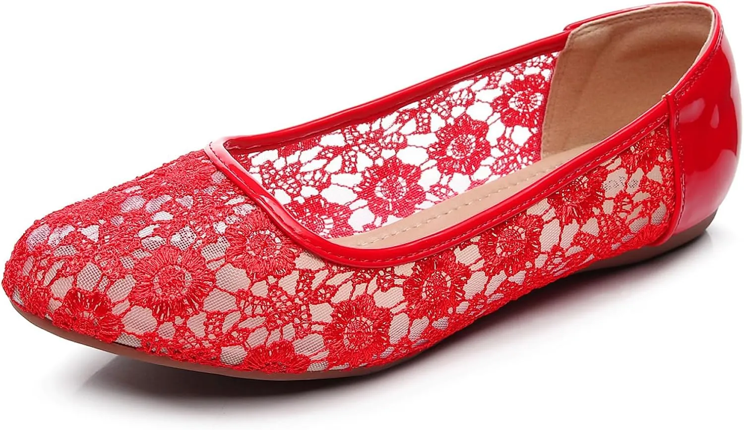 VenusCelia Women's Serenity Breathable Lace Upper Flat