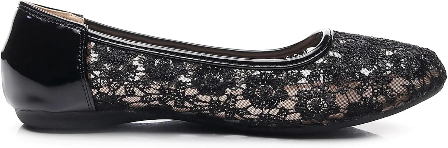 VenusCelia Women's Serenity Breathable Lace Upper Flat