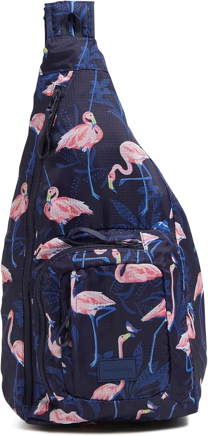 Vera Bradley Ripstop Sling Backpack, Flamingo Party