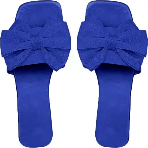 Verdusa Women's Bow Slide Sandals Open Toe Slip On Summer Flat Sandals
