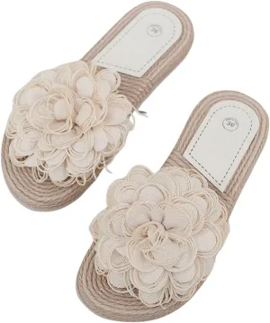 Verdusa Women's Bow Summr Flat Sandals Open Toe Sandals Slip On Slides