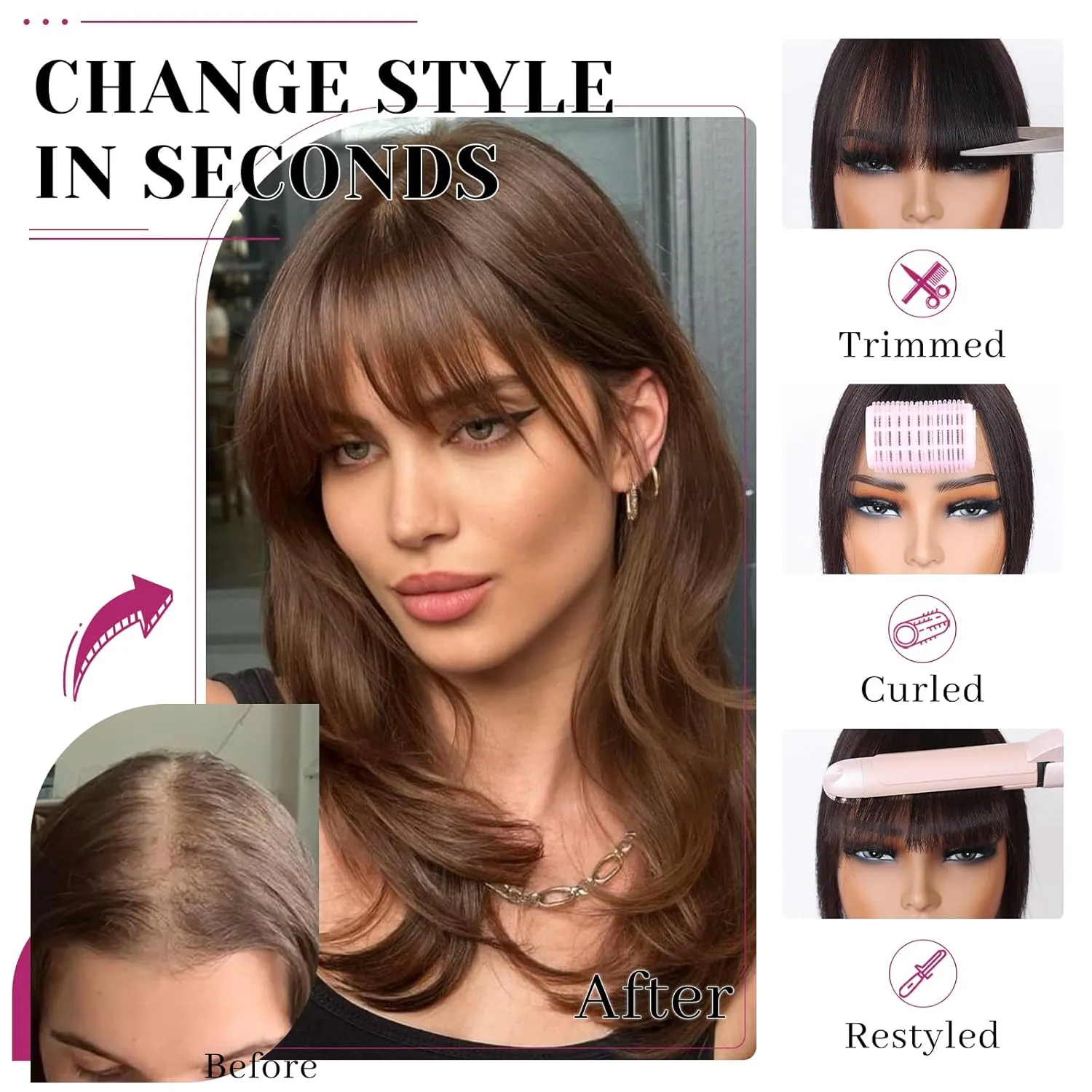 VERNA Real Human Hair Topper, 10 Inch 100％ Human Hair Toppers for Women with Thinning Hair, Large area Coverage Medium Brown Hairpiece Wiglet for Daily Wear(8 * 11)