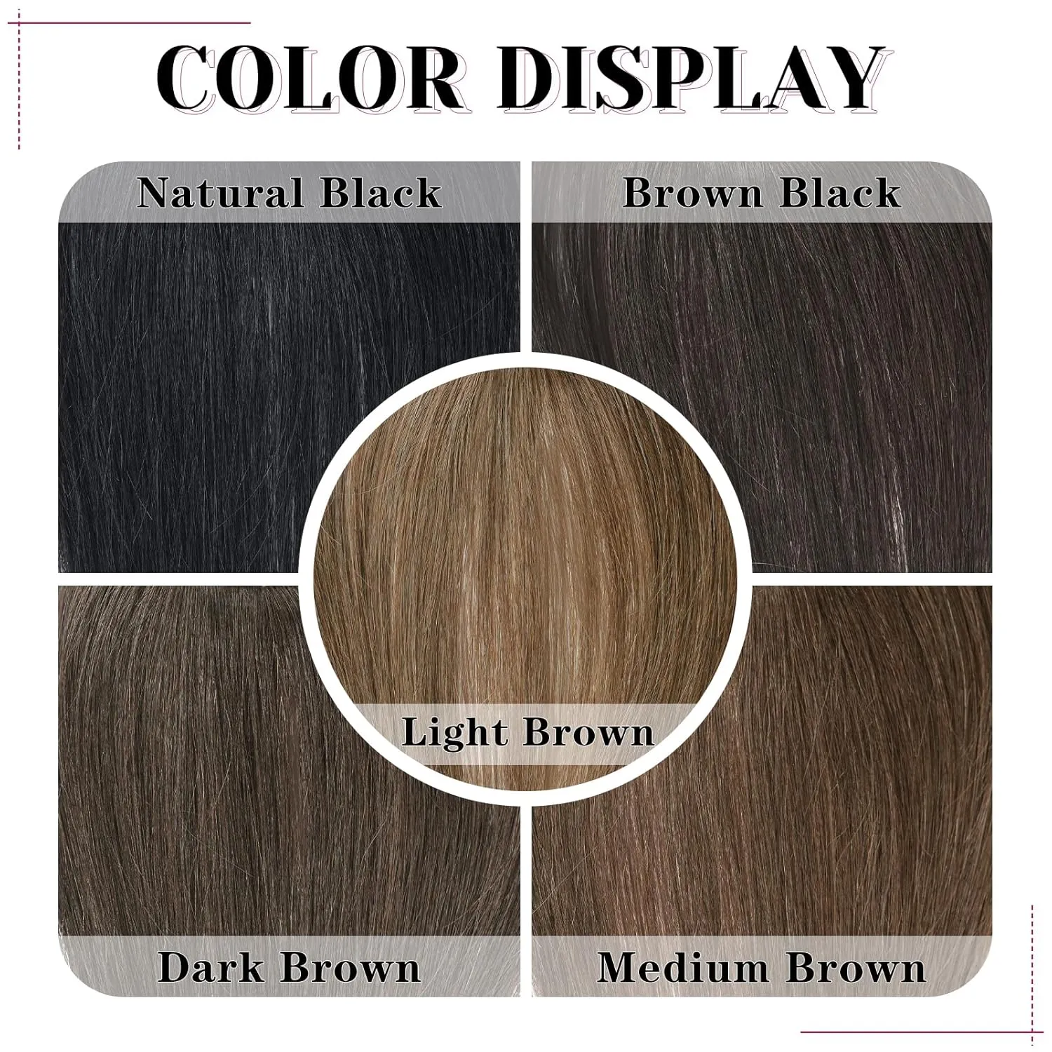VERNA Real Human Hair Topper, 10 Inch 100％ Human Hair Toppers for Women with Thinning Hair, Large area Coverage Medium Brown Hairpiece Wiglet for Daily Wear(8 * 11)