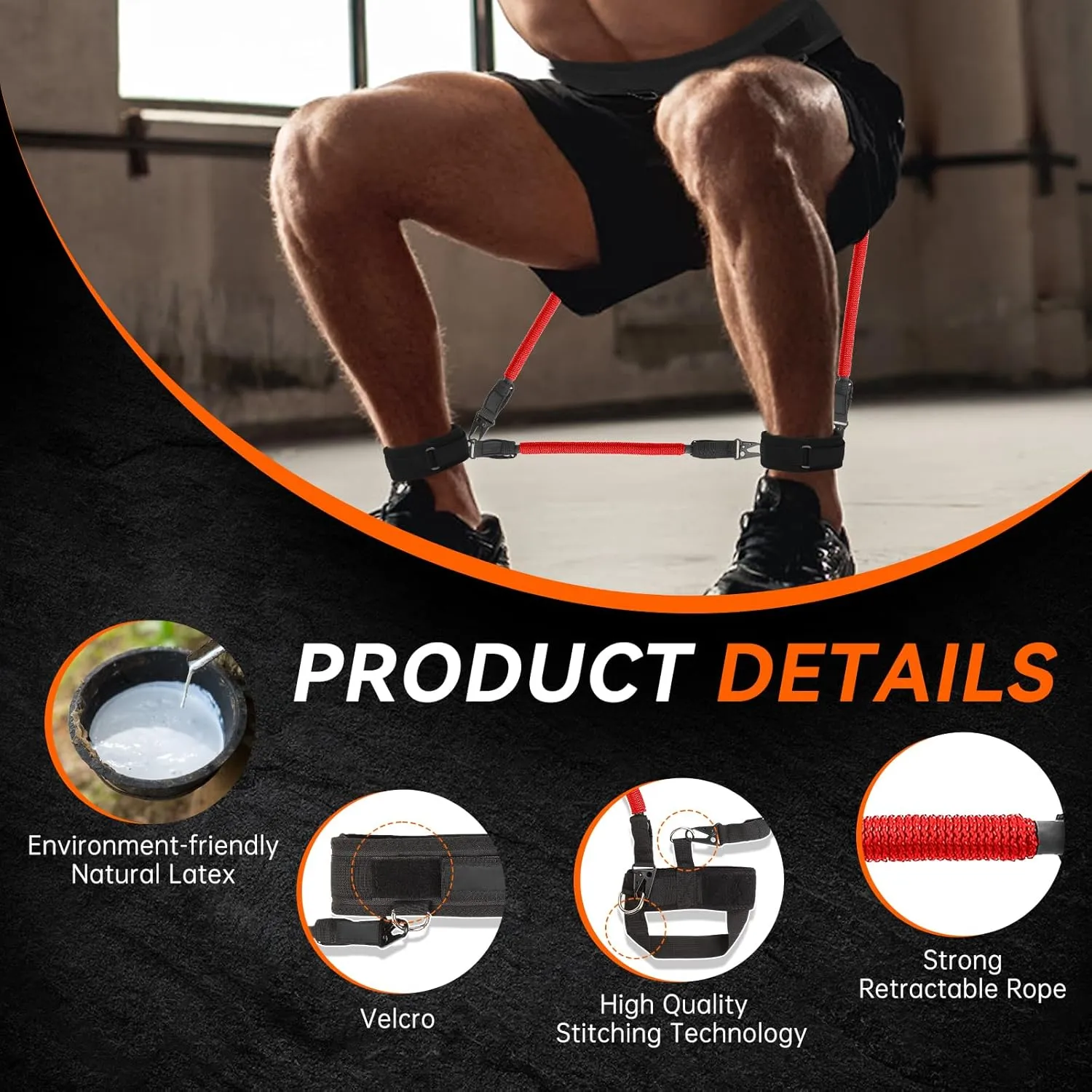 Vertical Jump Trainer Equipment Leg Bounce Trainer Device Speed and Agility Resistance Bands with Ankle Straps & Belt Leg Extension Machine for Boxing Basketball Football Tennis Fencing Training