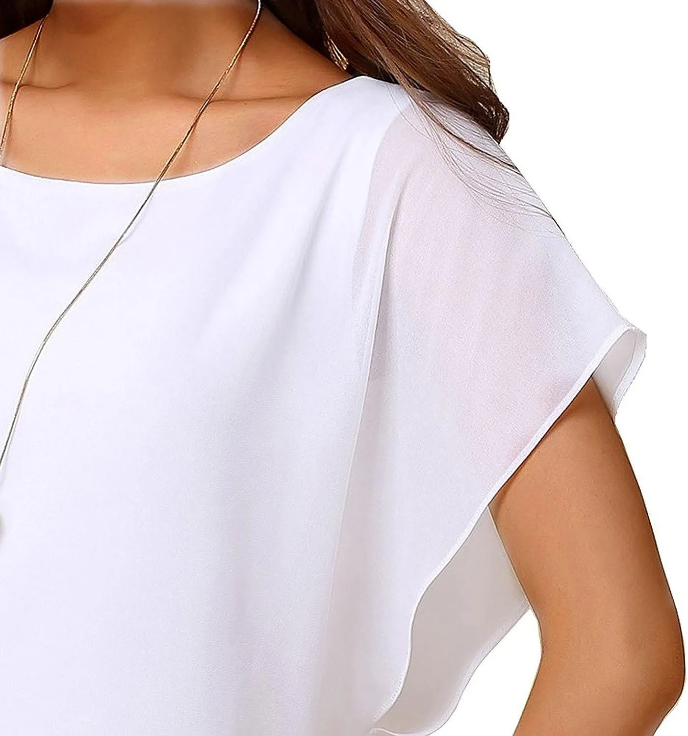 VIISHOW Women's Summer Loose Casual Short Sleeve Chiffon Top T-Shirt Blouse