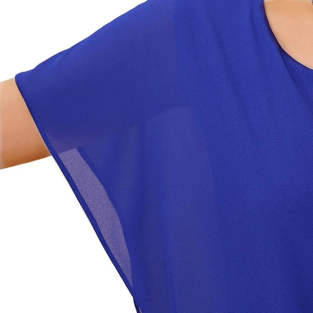 VIISHOW Women's Summer Loose Casual Short Sleeve Chiffon Top T-Shirt Blouse