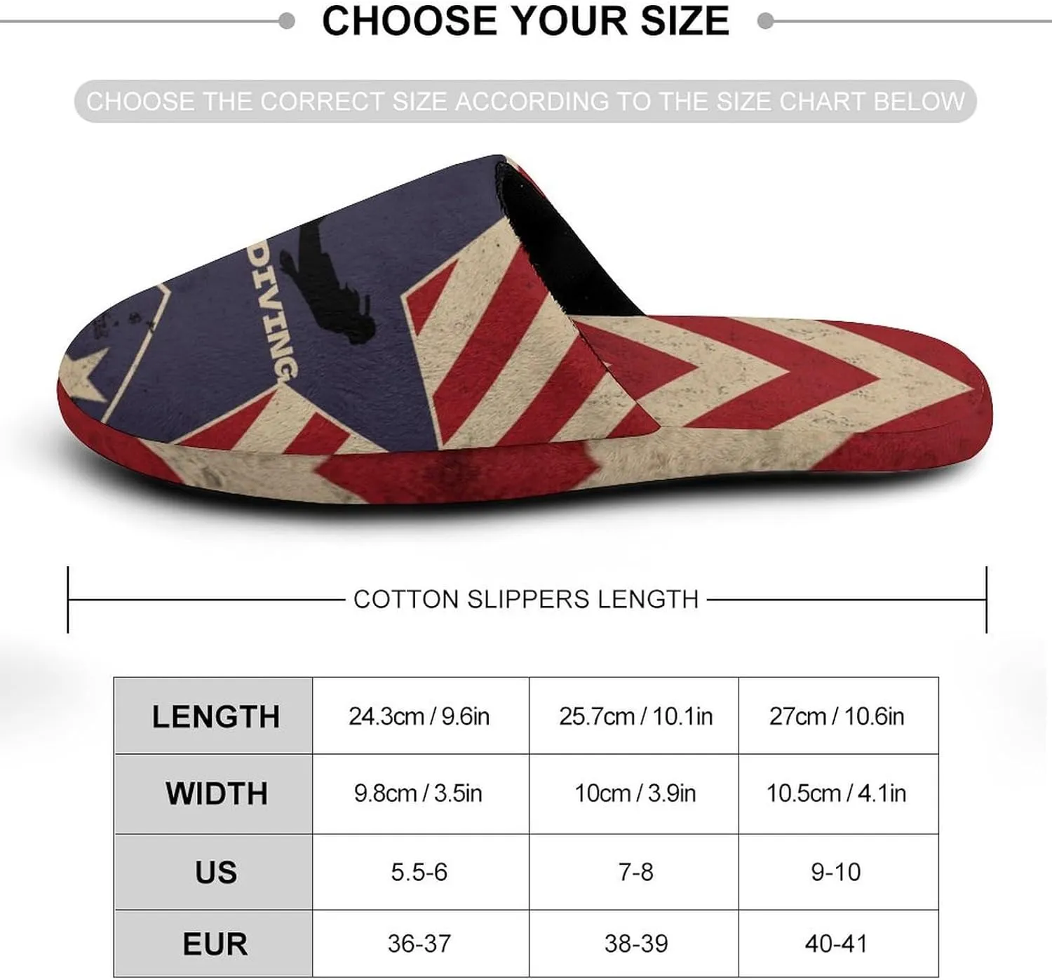 Vintage American Flag Freediving Women's Slipper Non Slip Comfortable Winter Warm Home House Shoes