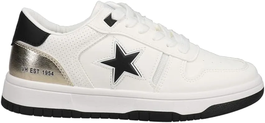 Vintage Havana Womens Fresh Metallic Lace Up Sneakers Shoes Casual - White