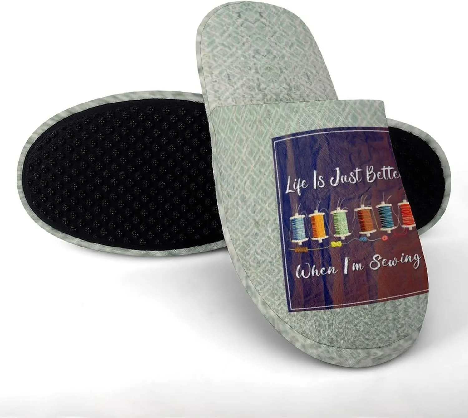Vintage Knitted Texture Sewing Men's Slipper Non Slip Comfortable Winter Warm Home House Shoes Indoor Slippers