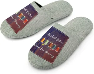 Vintage Knitted Texture Sewing Men's Slipper Non Slip Comfortable Winter Warm Home House Shoes Indoor Slippers