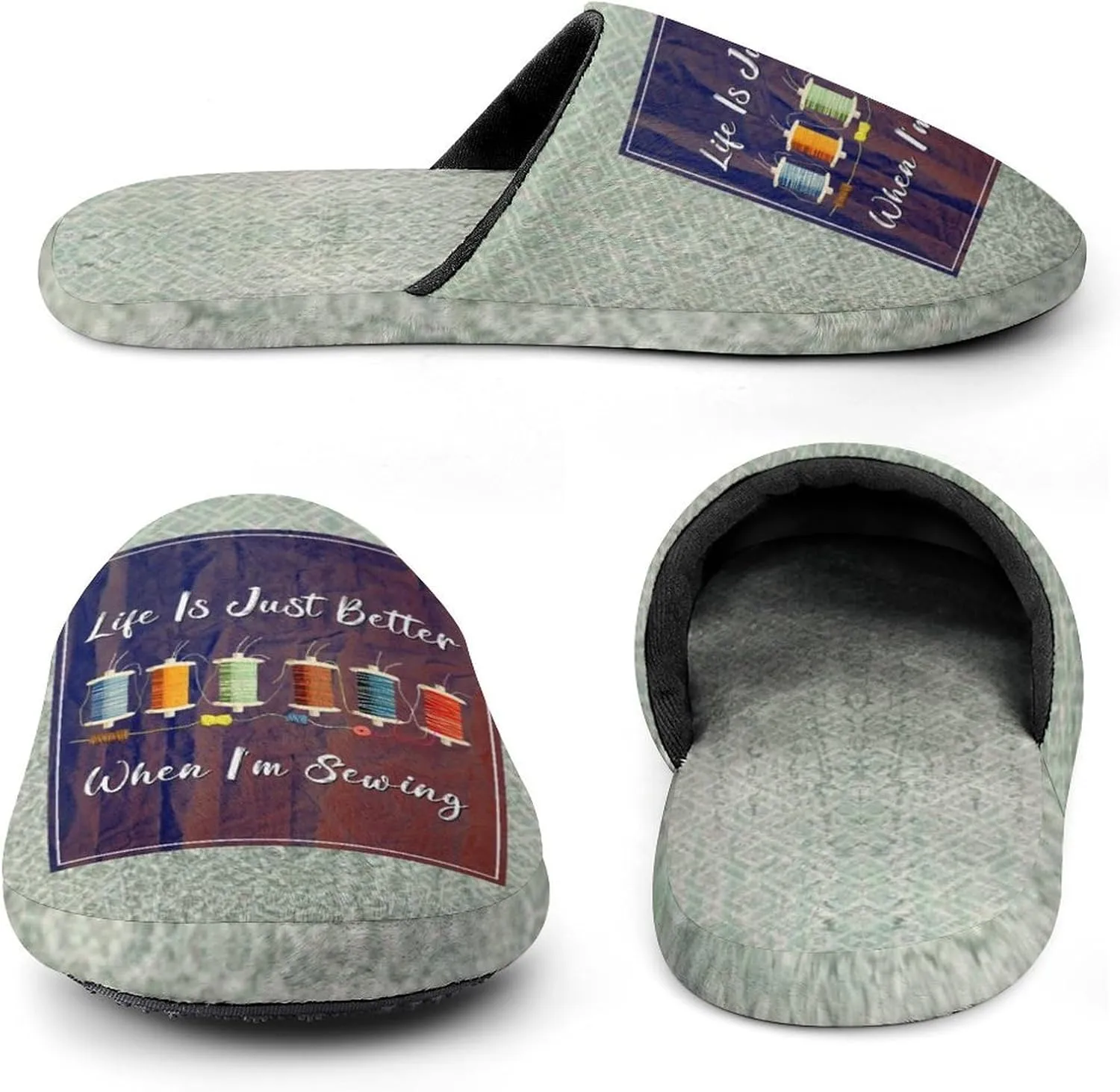 Vintage Knitted Texture Sewing Men's Slipper Non Slip Comfortable Winter Warm Home House Shoes Indoor Slippers