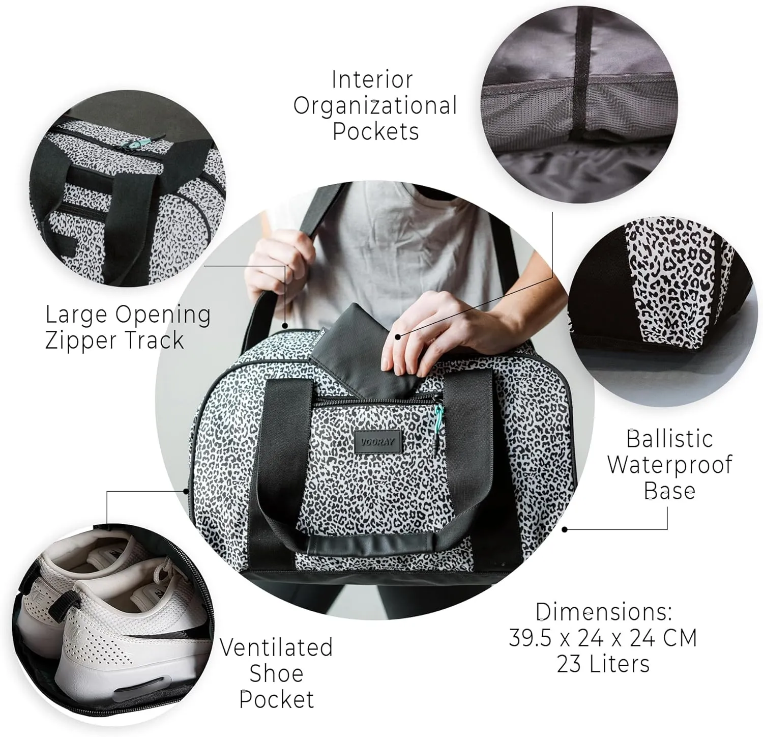 Vooray Burner Gym Duffel Bag, Gym Bag for Women and Men with Shoe Compartment, Weekender, Overnight & Travel Duffel for Sports and Workout
