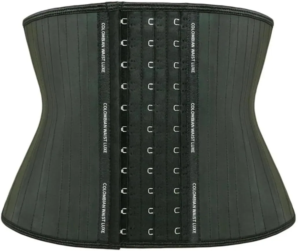 Waist Trainer for Women & Girls, 9” Length, 25 Steel Bones, Adjustable 3 Rows of Hooks, High Compression