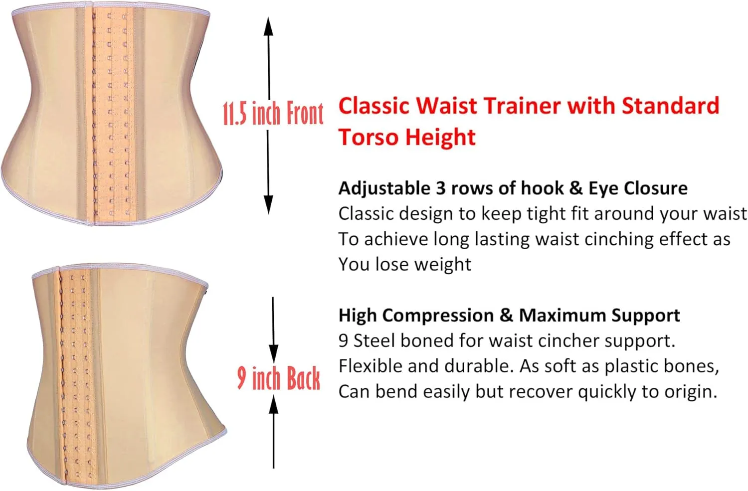 Waist Trainer for Women Latex underbust Waist Cincher Corsets Hourglass Body Shaper