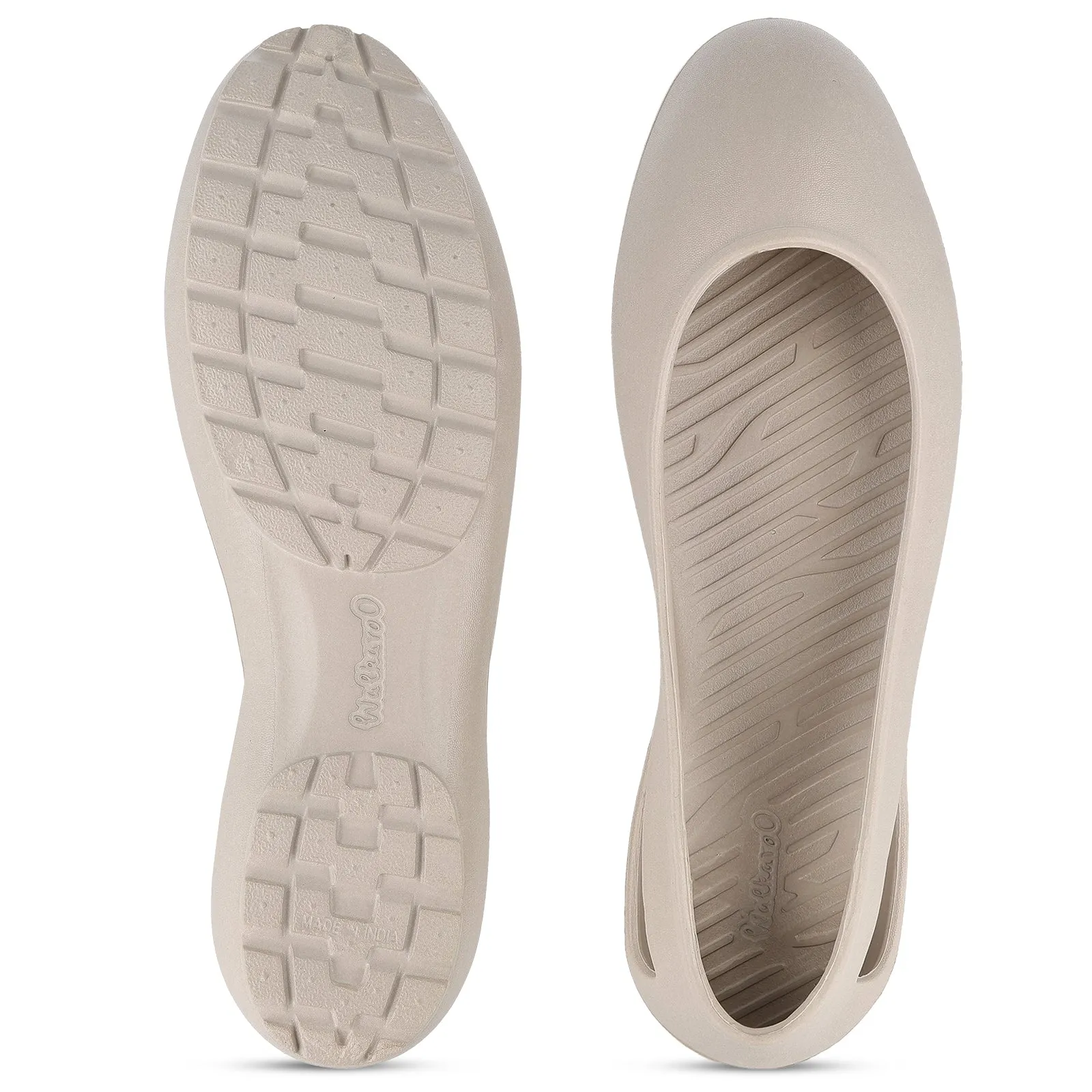 Walkaroo Womens Belly Shoes - WC8925 Greige