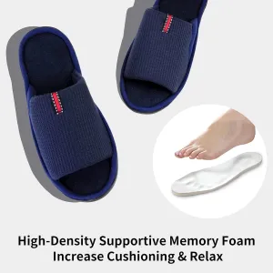 WALKFUN Lightweight House Slippers for Men Open Toe Soft Indoor Slip on Mens Slides Sandals with Memory Foam for Bedroom Patio£¬All Seasons